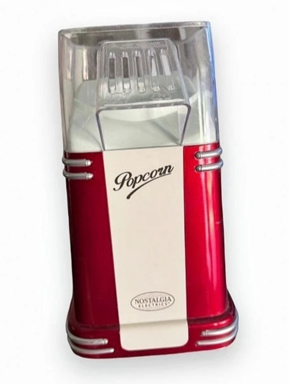 Popcorn Maker Red & Silver